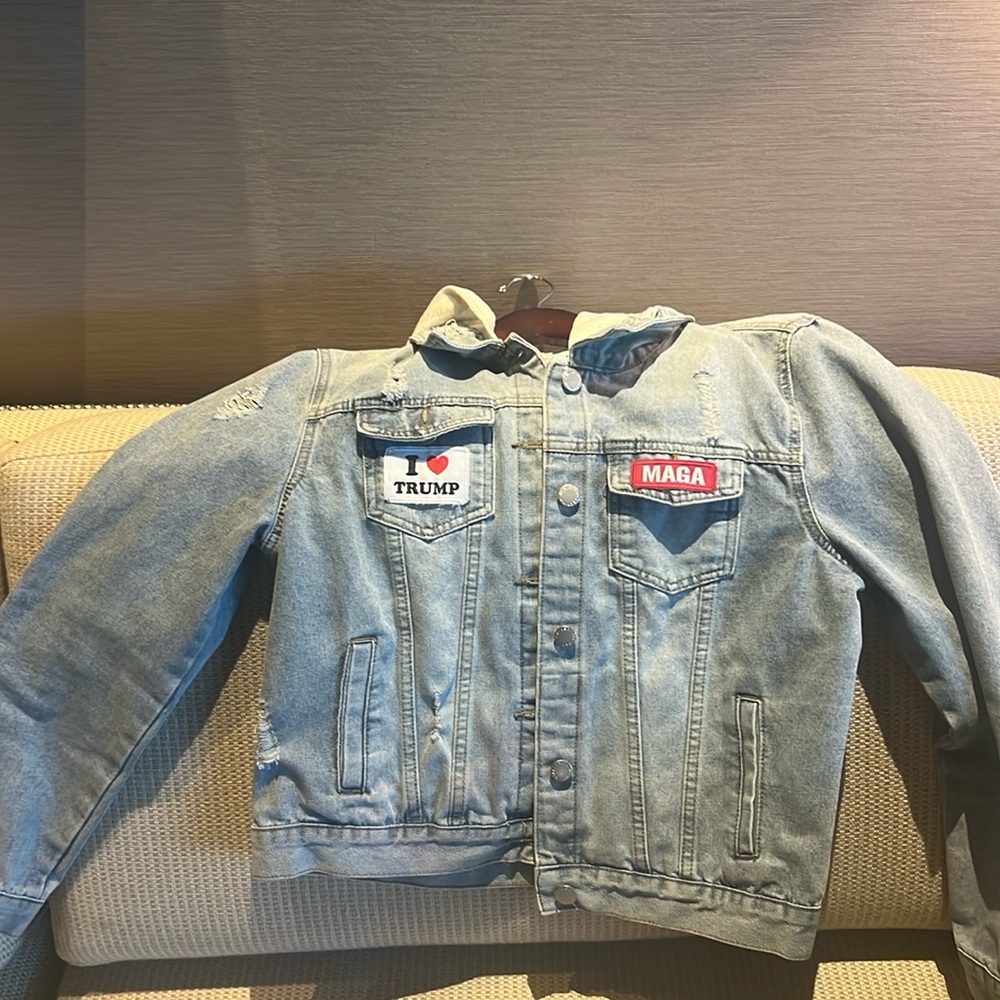 Trump oversized 2025 you missed handmade Jean jacket